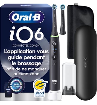 Brosse à dents électrique iO6 Noire Luxe Edition - Oral B - Noir