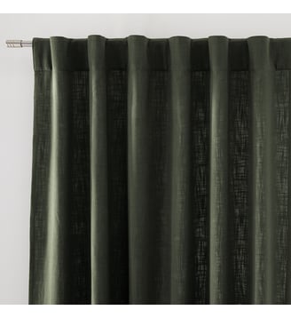 Rideau coton finition pattes cachées - La Redoute Interieurs - Vert foncé