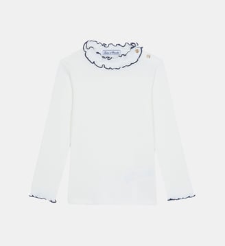 T-shirt -  coton col volanté - Tartine Et Chocolat - Écru