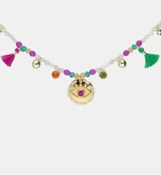 Collier avec perles et pampilles BOOMERANG - Hipanema - Blanc
