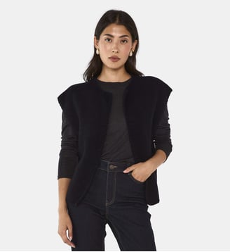 Gilet Sans Manches En Laine Mélangé Anthea - Maison 123 - Marine
