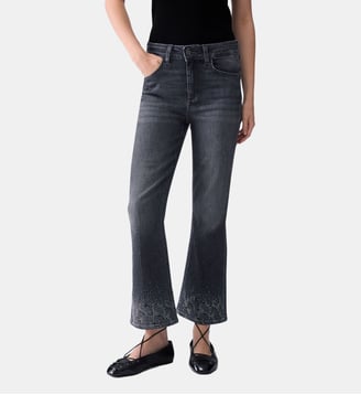 Jean bootcut avec strass - Liu Jo - Denim gris
