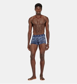 Lot de trois boxers unis et motif camouflage - Diesel - Bleu et noir