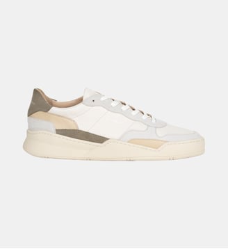 Sneakers Malibu Cuir - Bobbies - Blanc cassé vert gris beige
