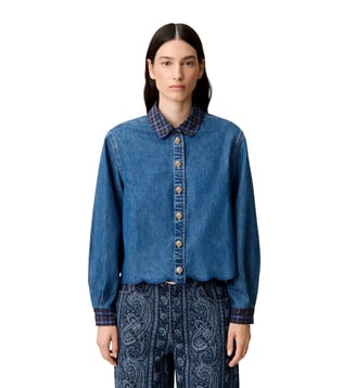 Chemise denim coton - Claudie Pierlot - Denim bleu