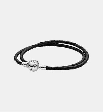 Bracelet en Cuir Noir Double Tour Pandora