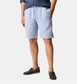 Short droit en lin Resort, 23 cm - Rodd & Gunn - Denim