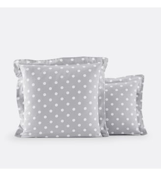 Taie d'oreiller flanelle imprimé pois - La Redoute Interieurs - Gris clair