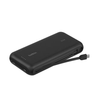 Batterie externe 20000 mAh avec cable USB-C intégre noir - Belkin - Standard