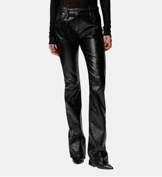 Pantalon ceinturé effet vernis - Pinko - Limousine noire