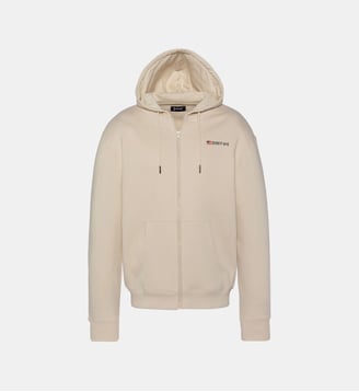 Sweatshirt zippé à capuche - Schott - Sable