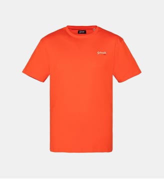 T-shirt brodé gris chiné - Schott - Orange
