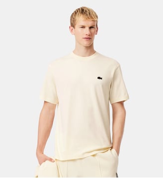 T-shirt coton épais imprimé - Lacoste - Beige