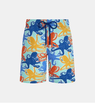 Maillot de bain long stretch Octopussy - Vilebrequin - Bleu turquoise