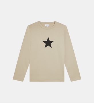 t-shirt en coton sérigraphié - Agnès b. - Marron et sable