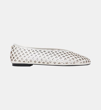 Ballerines en cuir perforé - Maje - Blanc