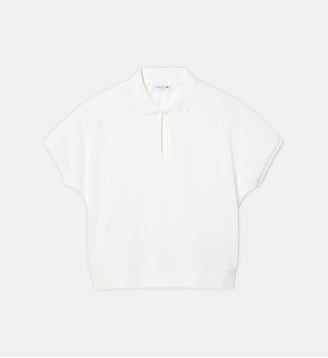 Polo Piqué fluide festonné relaxed fit - Lacoste - Écru