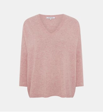 Pull ample à col V en cachemire - LENAE - Gerard Darel - Rose