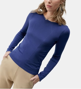 T-shirt de sport Balasana manches longues - Born Living Yoga - Bleu profond