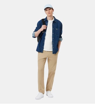 T-shirt coton marquage embossé - Lacoste - Blanc