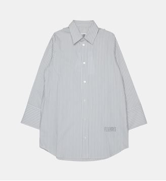 Chemise à rayures avec logo MM6 Maison Margiela