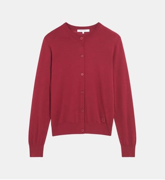 Gilet en laine fine - RENE - Gerard Darel - Rouge baiser