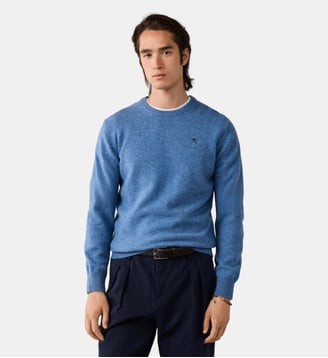 Pull En Laine D'agneau À Col Rond Hackett London
