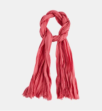 chèche Unno en toile à beurre gris anthracite - Agnès b. - Rose grenadine