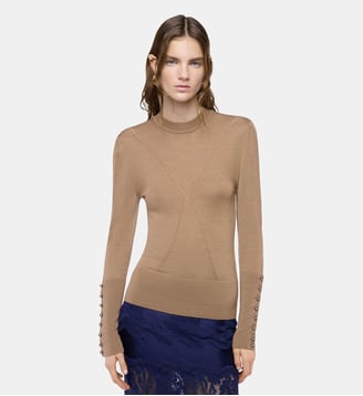 Pull en laine à manches longues Rabanne