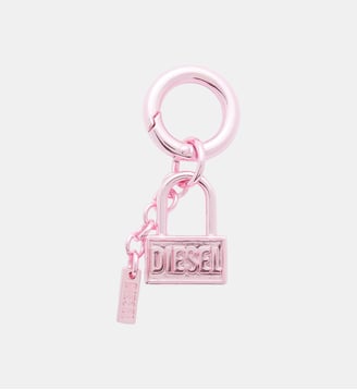 Porte-clés en métal avec motif cadenas - Diesel - Rose