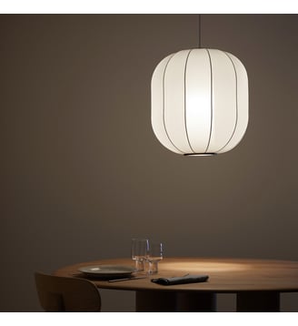 Suspension lampion rond en maille - AM.PM - Blanc