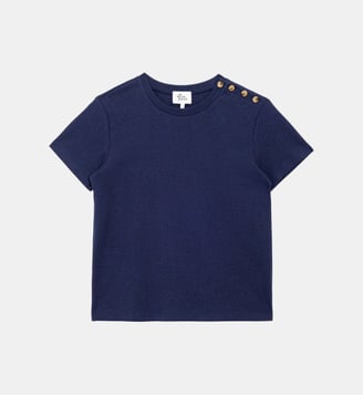 T-shirt manches courtes col rond uni TAIGA - La Petite Etoile - Marine