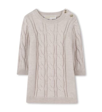 Robe en tricot avec torsades - Michael Kors Kids - Beige chiné