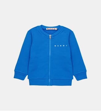 Sweat à fermeture zippée complète avec logo - Marni - Bluette légère
