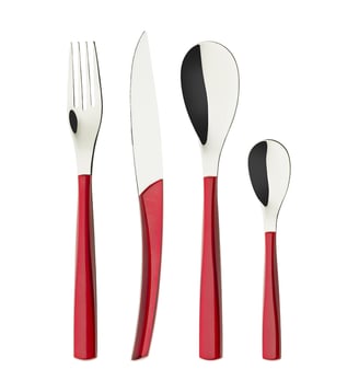 Coffret 24 Couverts Lame Scie - Quartz - Degrenne - Rouge