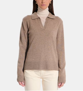 Pull NAMBA Droit Uni en Viscose - Zapa - Taupe