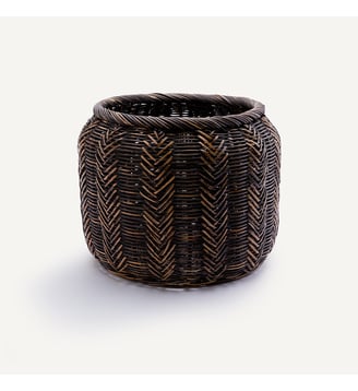 Panier cache-pot en rotin tressé - AM.PM - Marron brun