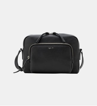 sac bandoulière en cuir - Agnès b. - Noir