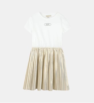 Robe à manches courtes - Michael Kors Kids - Écru doré