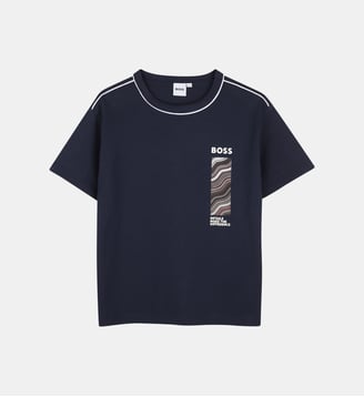 Tee-shirt manches courtes - BOSS Kidswear - Bleu cargo