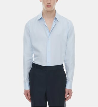 Chemise slim popeline de coton biologique - Fursac - Bleu ciel