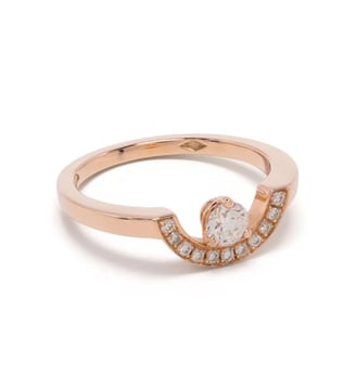Bague Intrépide petit arc 0.25 carat pavée - Loyal.e Paris - Or rose