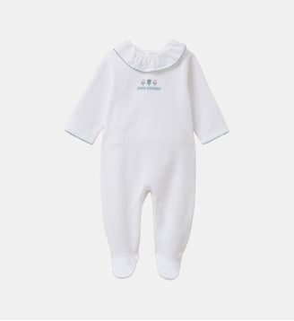 Dors-bien velours brodé Bébé - Cyrillus - Blanc doux