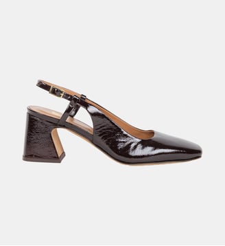 Slingbacks à Talons Maddie Cuir Verni Froissé Bobbies