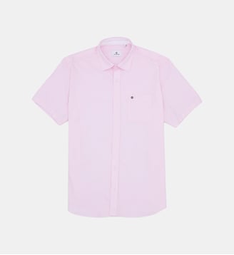 Chemise manches courtes tissu oxford avec imprimé Serge Blanco