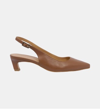 Escarpins slingback Albane petit talon - Jules & Jenn - Cognac