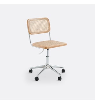 Chaise de bureau cannage à roulettes - La Redoute Interieurs - Naturel