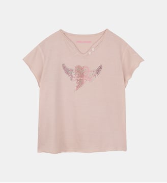 Tee-shirt manches courtes - Zadig&Voltaire Kids - Beige clair