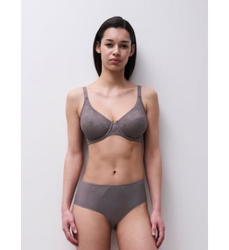 Soutien-gorge moulé emboîtant en dentelle - Chantelle - Marron glacé