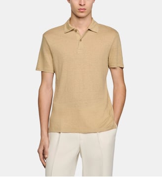 Polo en lin - Sandro - Sable